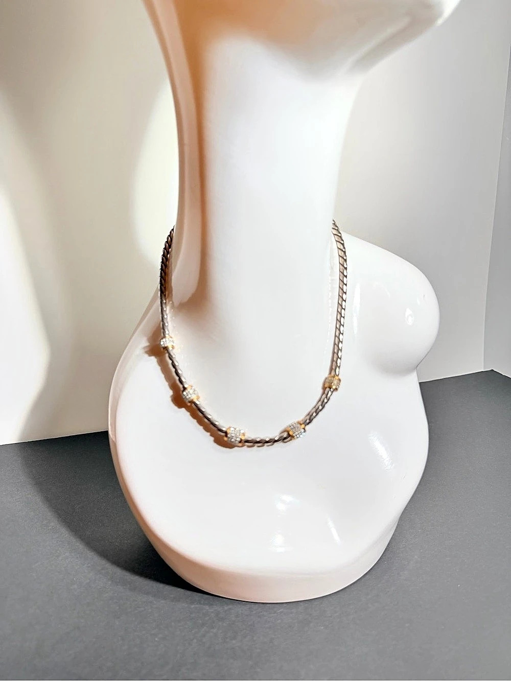 Brighton Meridian Necklace Silver & Gold Rope Chain Accented With Crystal